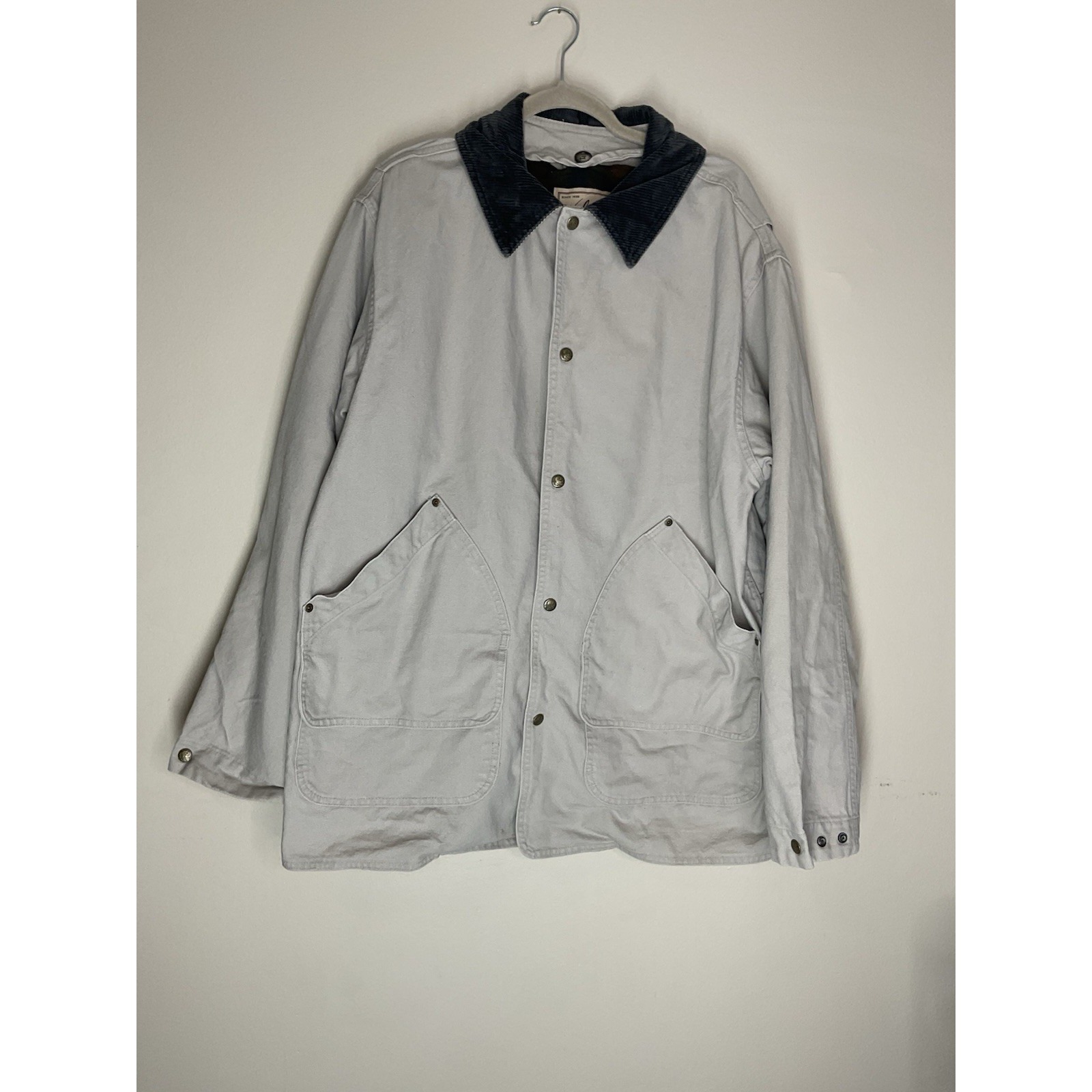 Vintage Woolrich Jacket Men's L Blanket Lined Canvas Barn Chore Coat Usa Aztec